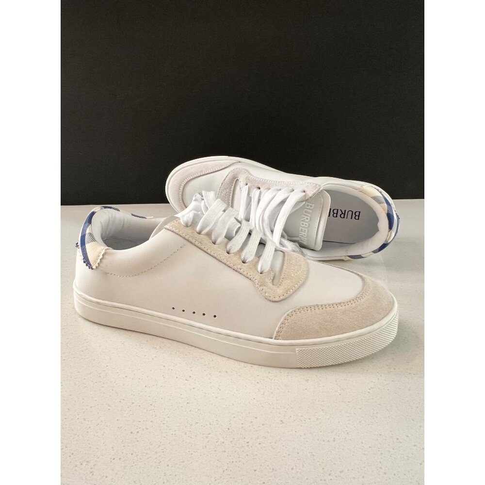 BURBERRY ROBIN WHITE LEATHER SNEAKERS SIZE 39